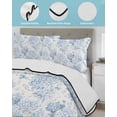 thumbnail image 4 of Blue Floral Twin Size Down Alternative Comforter, Lightweight Comforter Quilt Bedding Set with Pillow Shams Garden Petals Flower Botanical Tree Branch All Seasons Bed Comforter Duvet Insert 68"x86", 4 of 7