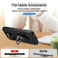 thumbnail image 4 of Phone Case Compatible with iPhone 12/12 Pro, Cover with Magnetic Ring Holder Stand Hybrid Rugged Shockproof Drop Proof Heavy Duty Cell Accessories for iPhone 12/12 Pro Women Men, Black/Black, 4 of 11