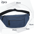 thumbnail image 2 of 2 Packs Fanny Packs for Men and Women, Waterproof Sports Waist Pack for Travel Hiking Running - blue + dark blue, 2 of 5