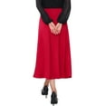 thumbnail image 3 of Falda Maxi de Satén para Mujer Inspire Chic, Cintura Alta, A-Line, Formal, de Noche, Estilo Sirena, 2XL, Rojo Oscuro, 3 of 6
