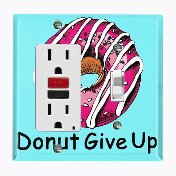 Metal Light Switch Plate Outlet Cover (Design - Single Rocker Single Toggle)