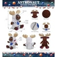 thumbnail image 3 of DolliBu Funky Sitting Brown Moose Astronaut Plush Toy - Super Soft Wild Life Astronaut Stuffed Animal Plush with Space Helmet and NASA Astronaut Suit, Spaceman Doll Decor for Girls and Boys - 11 Inch, 3 of 8