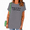 Grey, variant on Blue Women's Casual Retro Lady Grunge Gothic Sarcasm Hang In There Quote Graphic Short Sleeve T-Shirt Tops