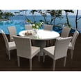 thumbnail image 2 of Florence 60 Inch Outdoor Patio Dining Table with 8 Armless Chairs-Color:Beige, 2 of 7