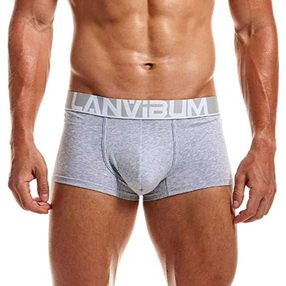 Akiihool Underwear for Men Men's Underwear Boxer Briefs Cotton Black Mens Boxer Briefs Underwear Men (Grey,L)