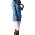 thumbnail image 4 of Sudaderas de mujer, jersey de manga larga, blusa suelta, prendas de vestir, tops Romacci Azul XL, 4 of 7