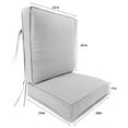 thumbnail image 4 of Jordan Manufacturing 45" x 22" Canvas Pebble Beige Solid Rectangular Outdoor Deep Seating Chair Seat and Back Cushion with Ties and Welt, 4 of 9