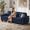 thumbnail image 6 of BLAZANT 90" 3 Seater Sofa Couch with Deep Seat, 90" Modern Upholstered Sofa with Armrests, Easy Installation, Comfy Couches for Living Room, Apartment,Blue, 6 of 15