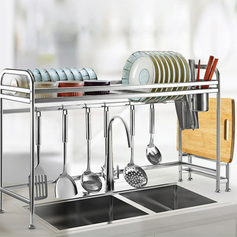  OMEDDERIC Dishes Drying Rack Over The Sink,Dish Rack Over Sink,Dish  Drying Rack for Kitchen Counter,Drying Rack for Kitchen Sink,Stainless  Steel Rectangular Tube are Flat (17 Lx13 W)