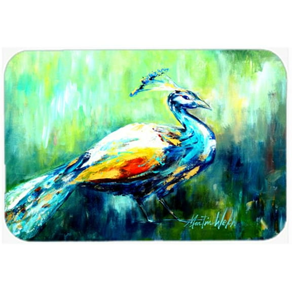 Carolines Treasures  Proud Peacock Green Mouse Pad- Hot Pad Or Trivet