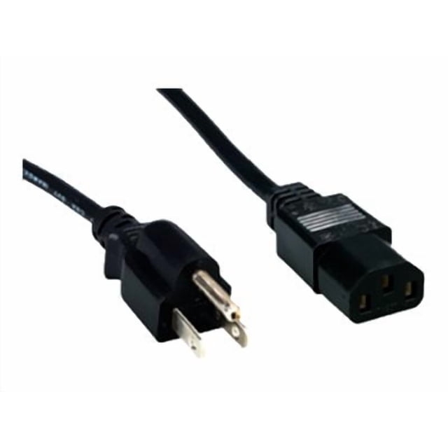 Standard Complet - Câble d'Alimentation - NEMA 5-15 (P) pour Alimenter IEC 60320 C13 - AC 125 V - 10 A - 15 ft - Moulé - Noir