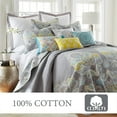 thumbnail image 4 of Levtex Home - Cressley Quilt Set - Full/Queen Quilt (88x92in.) + Two Standard Pillow Shams (20x26in.) - Paisley - Grey, Charcoal, Teal, Citron and White - Cotton Fabric, 4 of 4