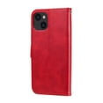 thumbnail image 6 of SaniMore Case for iPhone 15 (6.1" 2023), Zipper Wallet Pocket Caed Slots Retro PU Leather Shockproof Drop-proof Flip Kickstand All-around Protective Shell for iPhone 15, Red, 6 of 13