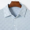 thumbnail image 4 of Chemises pour Hommes Chemise à Rayures à Col Rabattu Manches Courtes Haut de Sport, 4 of 8
