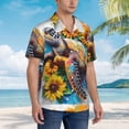 thumbnail image 3 of Balery Sunflower Turtle Camisas hawaianas de manga corta para hombre, camisas playeras de corte holgado, camisas de vacaciones con botones,X-Large, 3 of 7