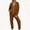 Brown, variant on 2 Piece Sweatsuit Sets for Women Zip Hoodie Coat and Cuffed Waist Pants Lounge Set Casual Solid Color Winter Outfits Suits