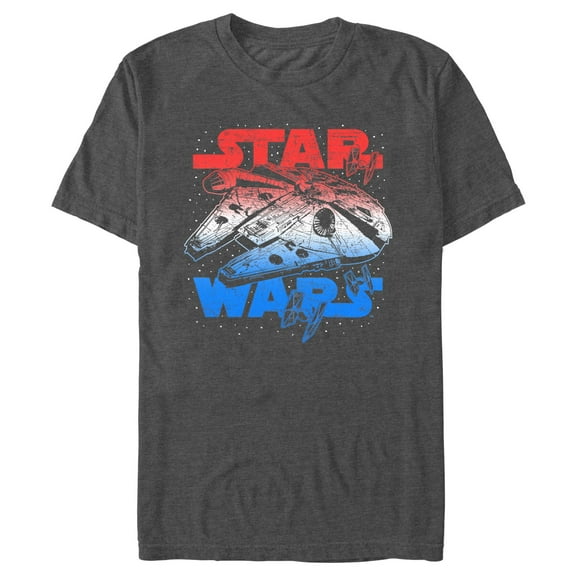 Men's Star Wars: A New Hope Patriotic Vintage Millennium Falcon Graphic T-Shirt