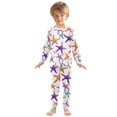thumbnail image 3 of joogoo Starfish Style 2 Piece Long Sleeve Tee and Pants Cotton Pajama Set 6Y, 3 of 7