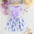 thumbnail image 2 of Clothes for Girls 10-12 Modern Fit Vintage Cotton and Linen Turn-Down Collar Flying Sleeve Flower Girl Dress Floral Dress Tiered Swing A-Line Twirly Skater Dresses, 2 of 7