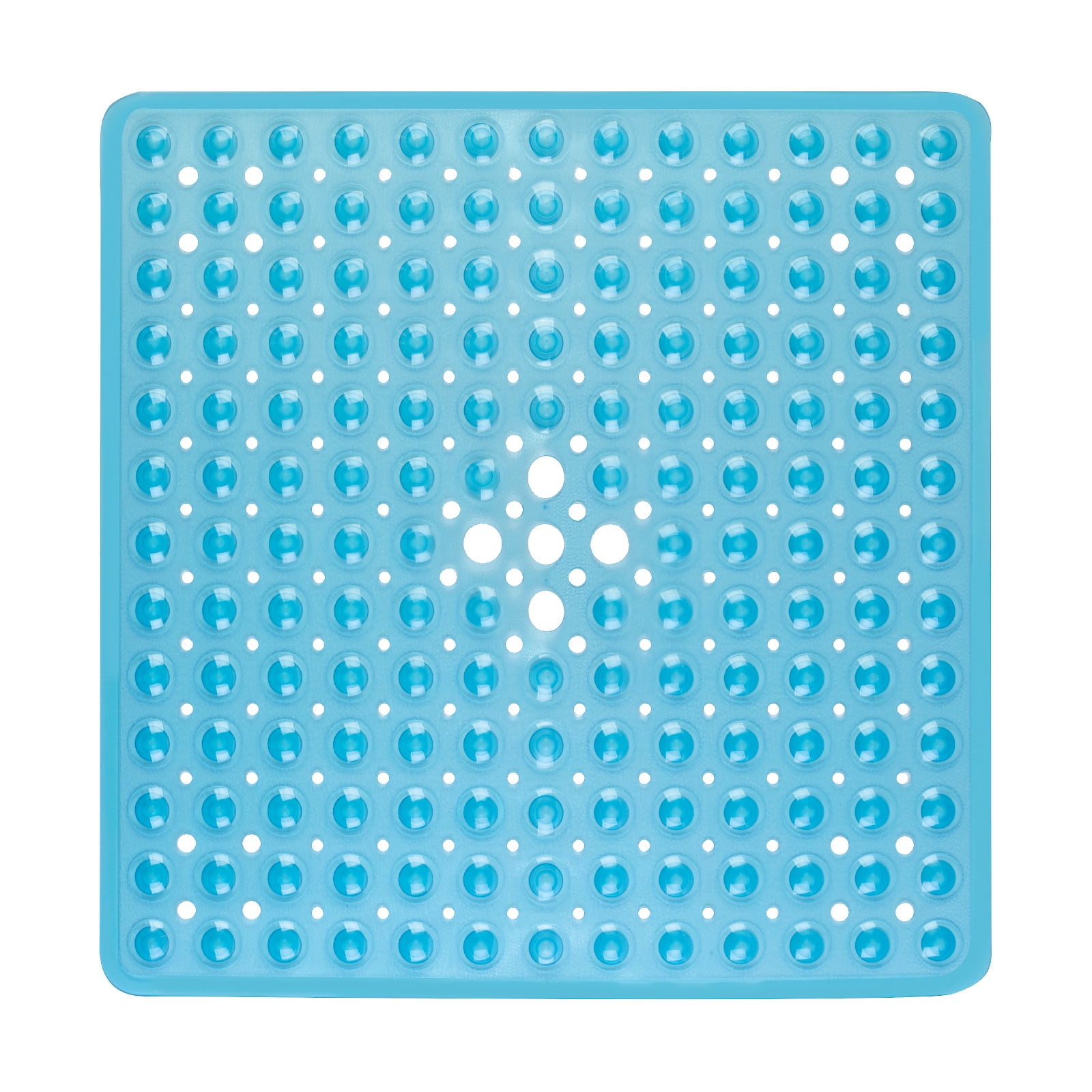 TheraCare Non-Slip Shower Mat, Non-Slip Shower Mat with Suction Grip, Drainage Holes, 21" x 21", Mildew-Resistant Vinyl, Bath Safety