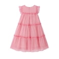 thumbnail image 4 of NIPAXO Girls Dress Sleeveless Polka Dot Layered Ruffle Hem Cotton Blend Tiered Summer Party Dress for Girls with Bow Detail, Pink, Sizes 9-10Y, 4 of 9