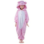 cANASOUR Kids Pink Pig Onesie Animal Unisex Pajamas children (4-10T) (10-Height:55-58)