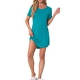 thumbnail image 1 of Camisón T-shirt de mujer INSPIRE CHIC, vestido de pijama, colorido, a rayas, de manga corta, bata de noche, talla S, azul, 1 of 6