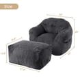 thumbnail image 3 of Ataucjin Bean Bag Chair with Ottoman, 37.5 Lbs High-Density Foam Filling Beanbag Sofa with Armrests, Soft Corduroy Floor Sofa Couch for Adults, Kids, Giant Lazy Sofa with Foot Rest for Living Room, 3 of 9