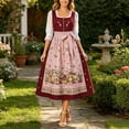 thumbnail image 2 of Huangx Women Oktoberfest Dress - Halloween Dirndl Dress with Embroidery, German Beer Dress for Oktoberfest Party Carnival and Dress Up Red S, 2 of 4