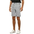 thumbnail image 4 of NOMADIC NOOK Men's Summer Regular Fit Flat Front Chino Striped Dress Shorts 2 Packs, 4 of 5