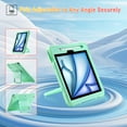 thumbnail image 4 of Allytechgrou Rugged Case for Apple Air 11 Inch M3 M2 2025 2024, Heavy Duty Shockproof Kickstand Handle Design with Shoulder Strap Kids Friendly Drop Protection Case for iPad Air 11", Mintgreen, 4 of 5