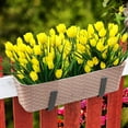 thumbnail image 2 of Morttic 8 Pcs Tulips Artificial Flowers for Outdoors, Fake Plants Faux Plastic Silk Floral Arrangement for Home Indoor Outside Table Vase Garden Spring Decor, 2 of 6