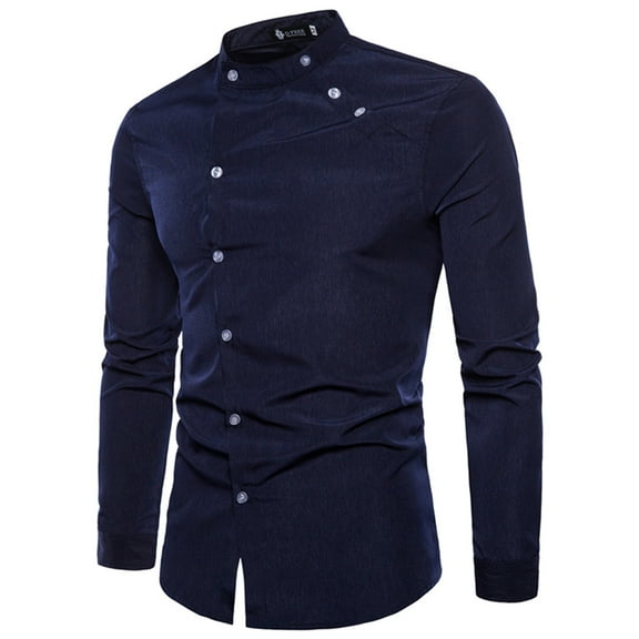 Mens Shirts Casual Stylish Button Down Tailoring Double Placket Design Long-Sleeved Beach Summer Shirts