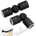 thumbnail image 1 of Paquete de 2 conectores de esquina para barra de cortina, conectores de esquina de ventana de acero inoxidable, conectores de codo de cortina negros ajustables, accesorios de repuesto para cortina, 1 of 8