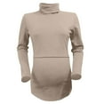 thumbnail image 6 of felwors Shirts for Women Cotton Turtleneck Breastfeeding Tees Long Sleeve Maternity Top Comfort Pregnancy Blouse 2025 Khaki, XXL, 6 of 7