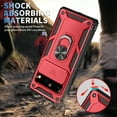 thumbnail image 5 of Design for Google Pixel 8 Pro Phone Case with Camera Lens Sliding Cover Ring Holder Kickstand - Shockproof Heavy Duty Rugged Military Grade Bumper Protective Case for Women Men, Red + Black, 5 of 11