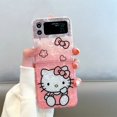 thumbnail image 3 of Funda de teléfono para Samsung Galaxy Z Flip 3, 4, 5, carcasa bonita Kuromi, Hello Kitty, Mickey, Sanrio Edge, cubierta trasera, 3 of 5