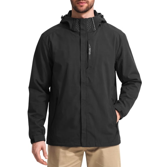 GENTS BLISS Mens Rain Jackets Lightweight Waterproof Breathable Jackets for Men with Hood Windproof Outdoor Men Raincoat for Hiking Cycling Travel
