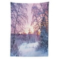 thumbnail image 3 of Ambesonne Landscape Tablecloth Rectangular Table Cover, Braches Snowy Sunset, 60"x84", Lavender Lilac White, 3 of 4