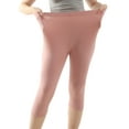 thumbnail image 5 of Frontwalk Capri Leggings for Women Plus Size Stretch Cotton Sleepwear Oversized Lightweight Yoga Cropped Pants Bottoms Deep Pink 7XL, 5 of 8