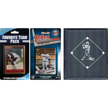 C & I Collectables MLB Minnesota Twins Licensed 2017 Topps Team Set and Favorite Player Trading Cards Plus Storage