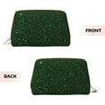 thumbnail image 3 of Easygdp Emerald Green Sparkling Leather Makeup Bag Zipper Pouch Travel Cosmetic Organizer for Women and Girls, Make up Bag with Zipper, 3 of 8