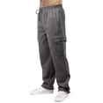 thumbnail image 5 of Men's Fleece Heavyweight Cargo Pants Sweatpants, Charcoal Grey, Small, 5 of 5