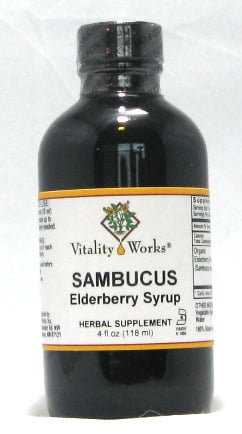 Sambucus Elderberry Syrup Vitality Works 4 oz Liquid