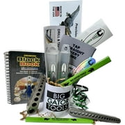 Big Gator Tools Gift Set - 10 piece assortment, 2 tools, book, 2 carpenter pencils, mug, can cooler, stickers + more - fun gift for men or women - birthday anniversary holiday Christmas get well drill