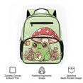 thumbnail image 6 of Jeiento Frog Kids Toddler Backpack for Preschool, Mushroom 13.5 Inch Lightweight School Bag for 2-5 Year Old, Bookbag with 2 Front & 2 Mesh Side Pockets, Green, 6 of 7