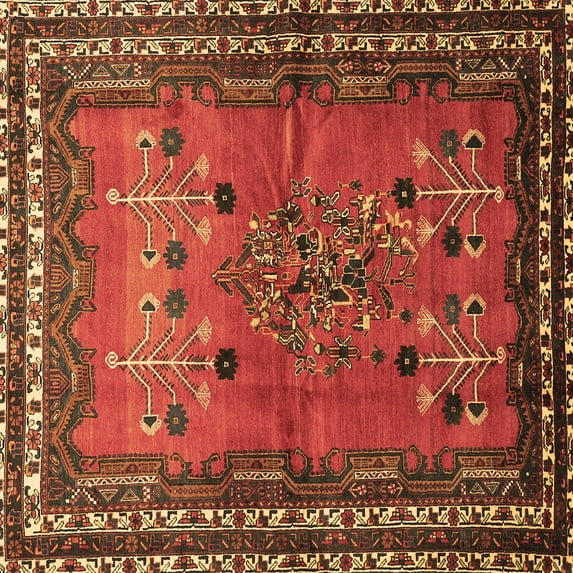 Ahgly Company Indoor Square Persian Brown Traditional Area Rugs, 5' Square