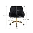 thumbnail image 5 of Velvet Home Office Desk Chair, Modern Cute Computer Chair, Wheels Swivel Height Adjustable Swivel Task Chair for Home Office, 5 of 5