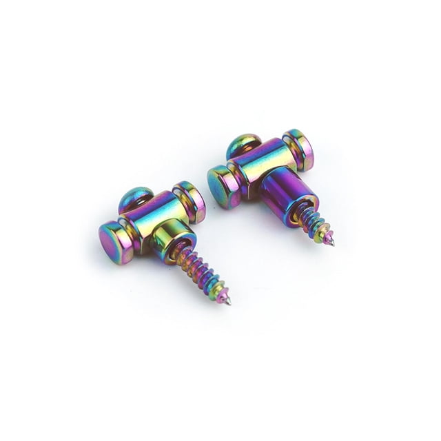 Guyker - Juego de 2 retenedores de cuerda para guitarras eléctricas, camaleón SR1 arco iris
