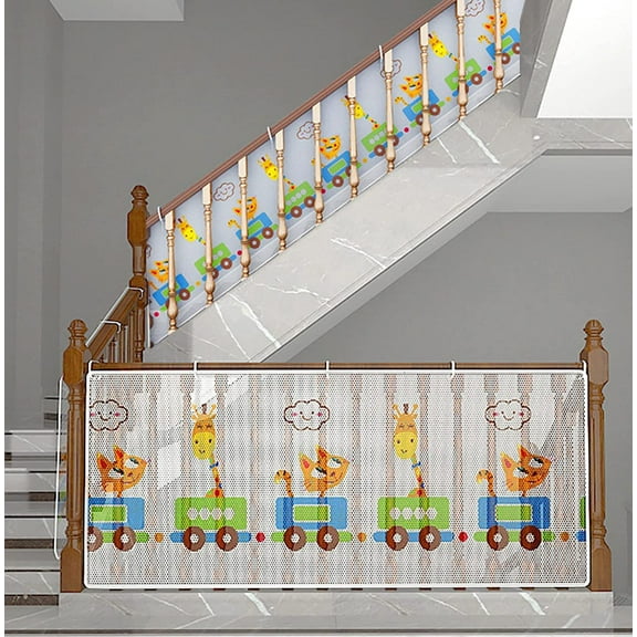 JFBUJC Child Safety Rail Net for Balcony, Patios, Railing and Stairs Security Guards for Kids Pet Mesh Fabric Material
